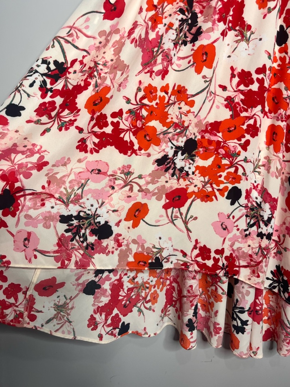 Nanette Lepore Long Sleeve High-Low Smocked Mockneck Floral Pink Dress Size 6 - Picture 7 of 14